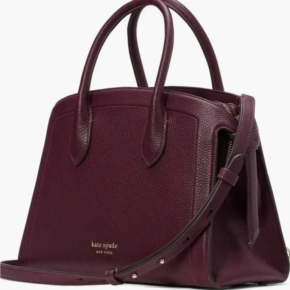 Kate Spade New York medium knott pebbled leather satchel flawed - Picture 2 of 9